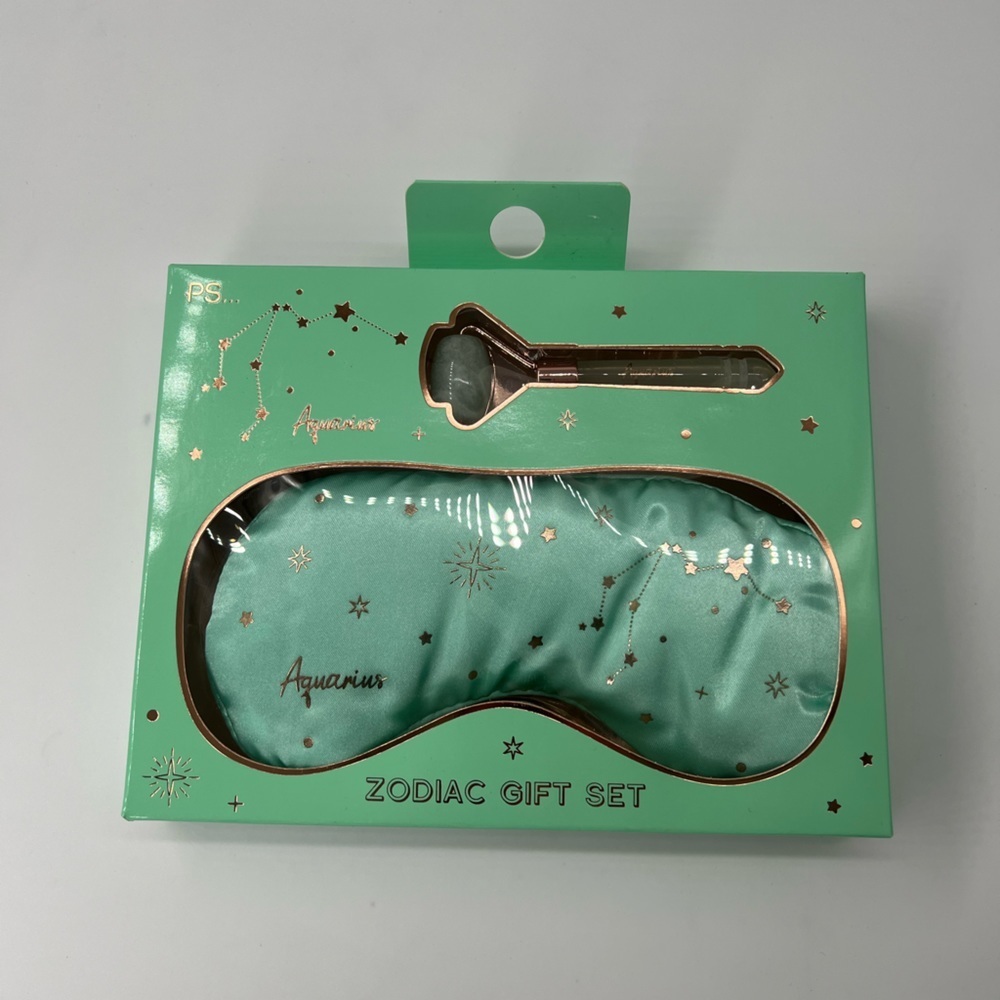 Aquarius gift zodiac set face roller & gel eye mask new green gift set cute new